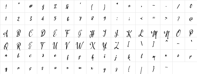 a Sumpah Masih Muda Regular  glyph index