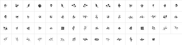 Rough Fleurons Free Regular  glyph index