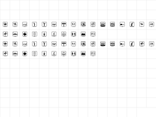 SANTIAGO ICONO Regular  glyph index