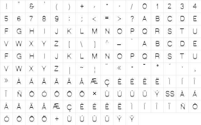 LinotypeStartec Regular  glyph index