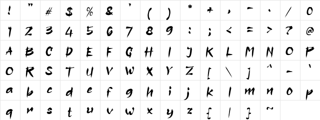 aAssassinNinja Regular  glyph index