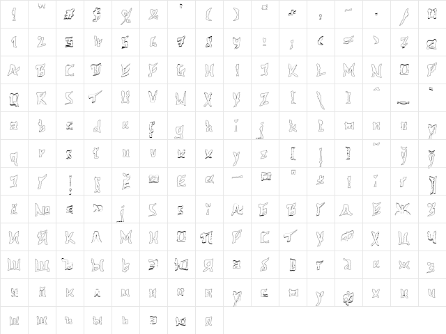 612KosheyLinePL Bold  glyph index