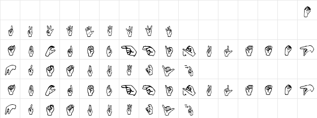 Deaf-1   glyph index