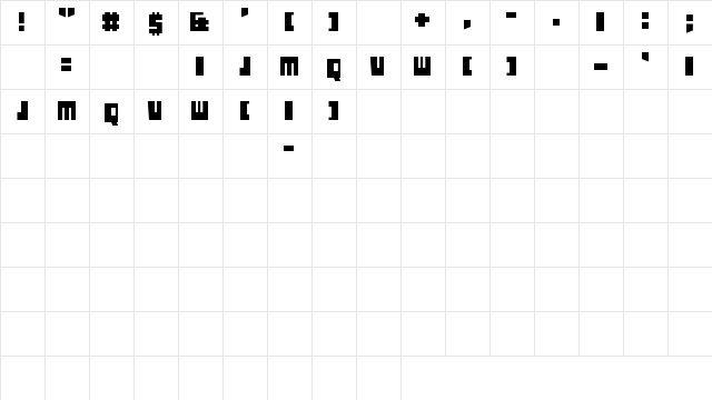 Iregula Regular  glyph index