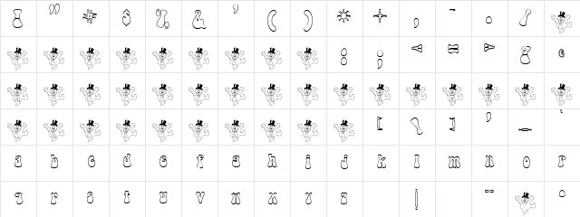 SnowmanWithTophat Regular  glyph index