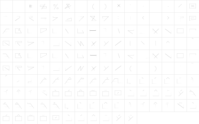 AsteriskFineLine Regular  glyph index