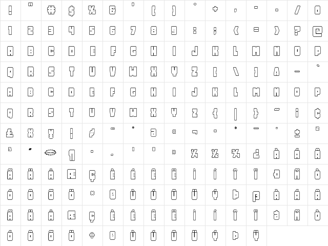 Opus Mundi Outline Outline  glyph index