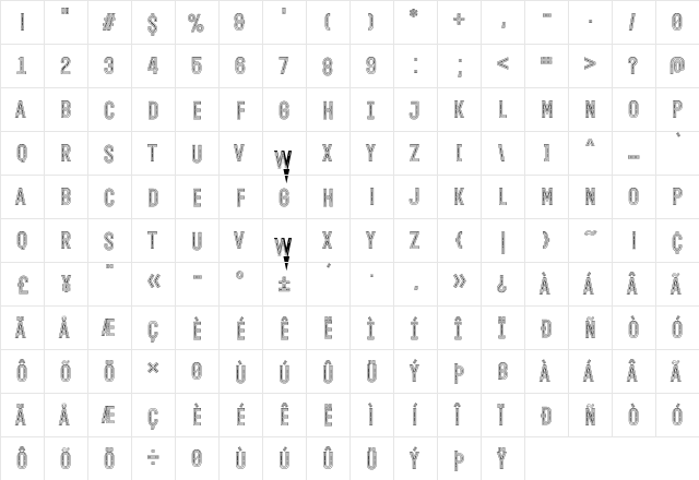 Open Minded Inside Regular  glyph index