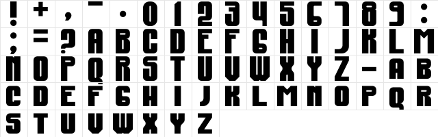 Fest235 Regular  glyph index