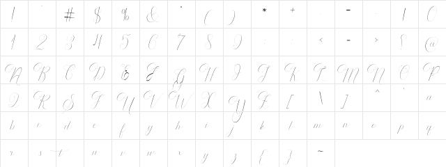 Rodanthe Regular  glyph index