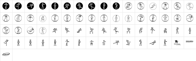 Stickmanbats Regular  glyph index