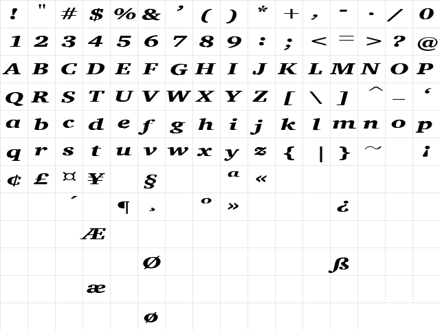 Last Child 3 Regular  glyph index