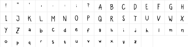 Kids Ideas Regular  glyph index