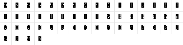 FE Dominoes Regular  glyph index