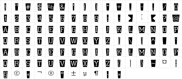a_CityNovaTtlCmSwLt Regular  glyph index