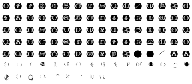 UncialButtonsA Regular  glyph index