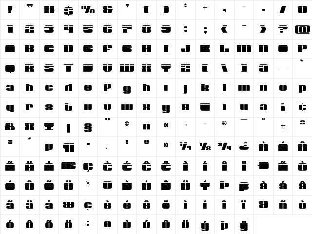 Nolo Contendre Laser Regular  glyph index