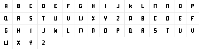 CorruptaRounded Regular  glyph index