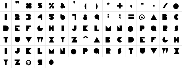 Constructivist Solid  glyph index