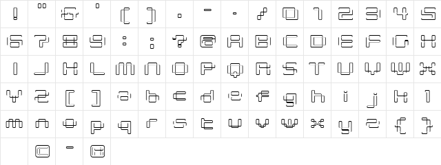 ComdoBline Regular  glyph index