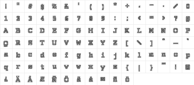 Cryeadn Negative Regular  glyph index
