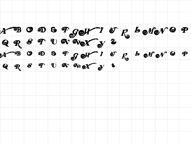 RDHoney Regular  glyph index