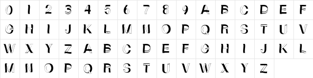 CurlyRibbons Regular  glyph index