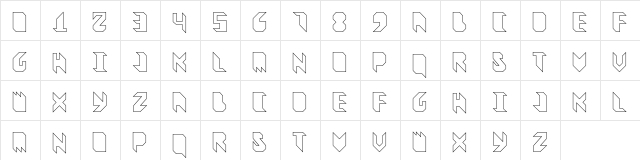 Vitreous Outline  glyph index
