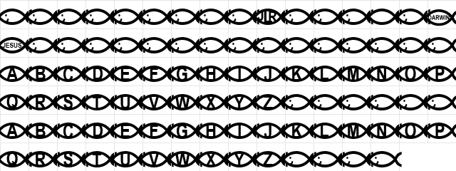 FL Darwinesque Regular  glyph index