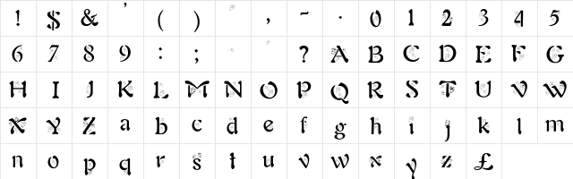 BJF Angels Regular  glyph index