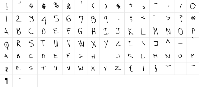 Kivetts Regular  glyph index