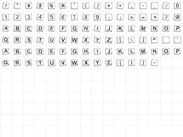 CK Game Night Regular  glyph index