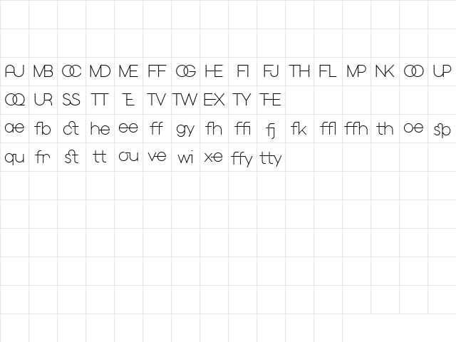 CK Roxy Ligatures Regular  glyph index