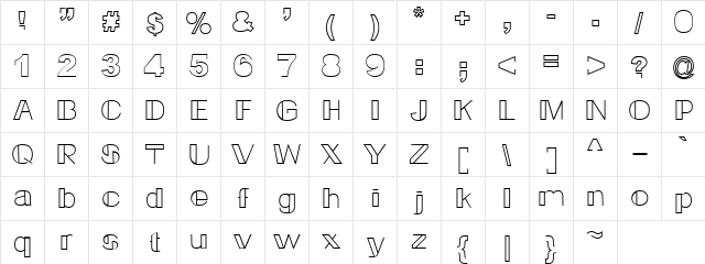 Friesian Regular  glyph index