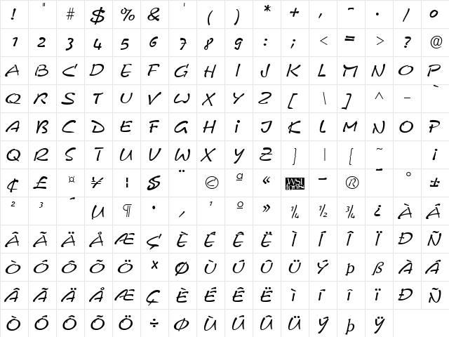 PyxidiumQuick Regular  glyph index