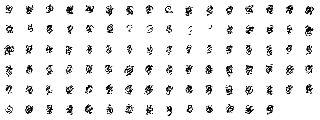 Runes of the Dragon Regular  glyph index