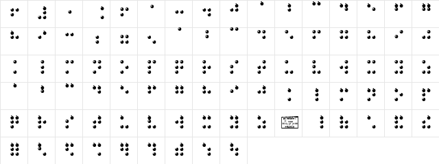 Braille 3D Regular  glyph index