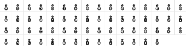 Pineapple_Mono Regular  glyph index
