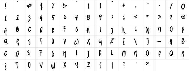 Sundaes on Mondays Regular  glyph index