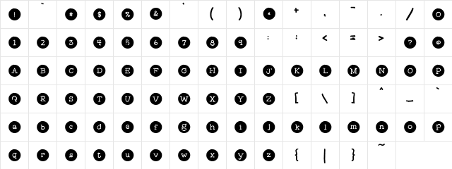 EK Buttons Regular  glyph index