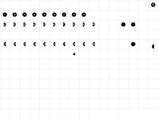 JournalDingbatsFourSSi Regular  glyph index
