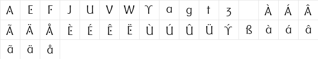 Chianti Alt BT Alternate  glyph index