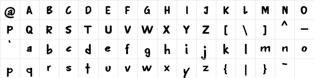 Luckystrikes Regular  glyph index