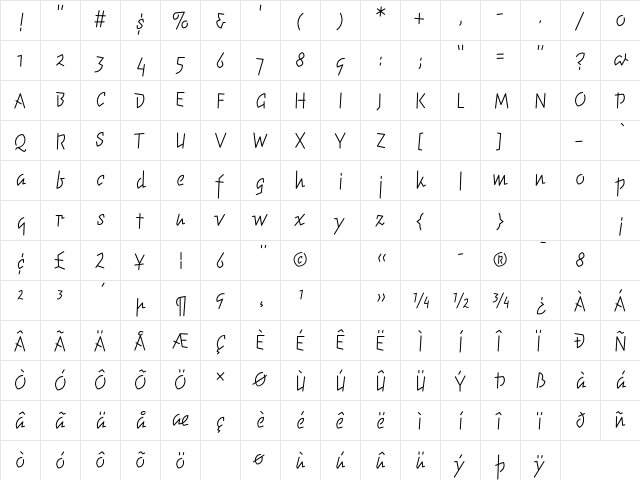 Elektrix-Light Light  glyph index