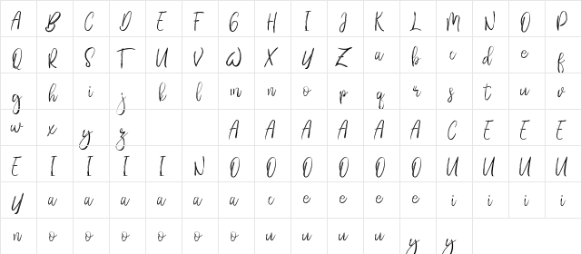 Holla Hearth Demo Regular  glyph index