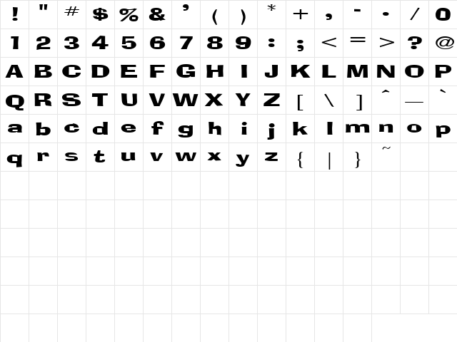 Cherry Bomb 4 Regular  glyph index