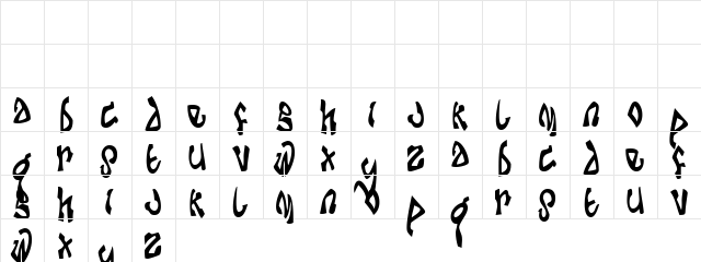 Da Bomb Regular  glyph index