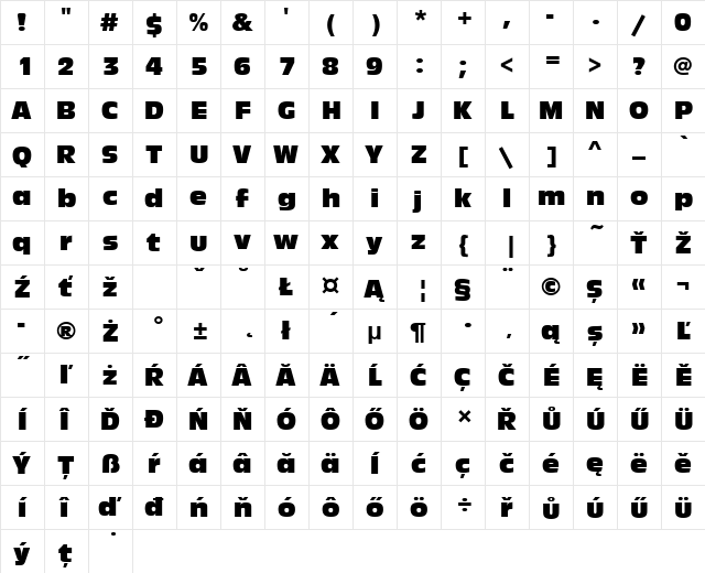 AntiqueOliTEECom Regular  glyph index