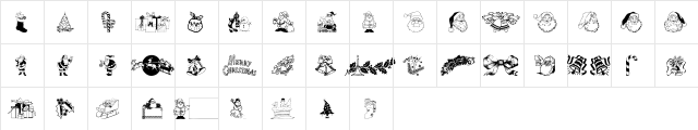 Xmas Clipart Regular  glyph index