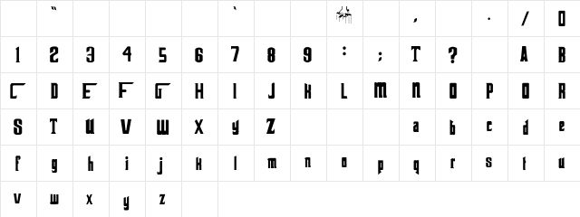 The Godfather Regular  glyph index